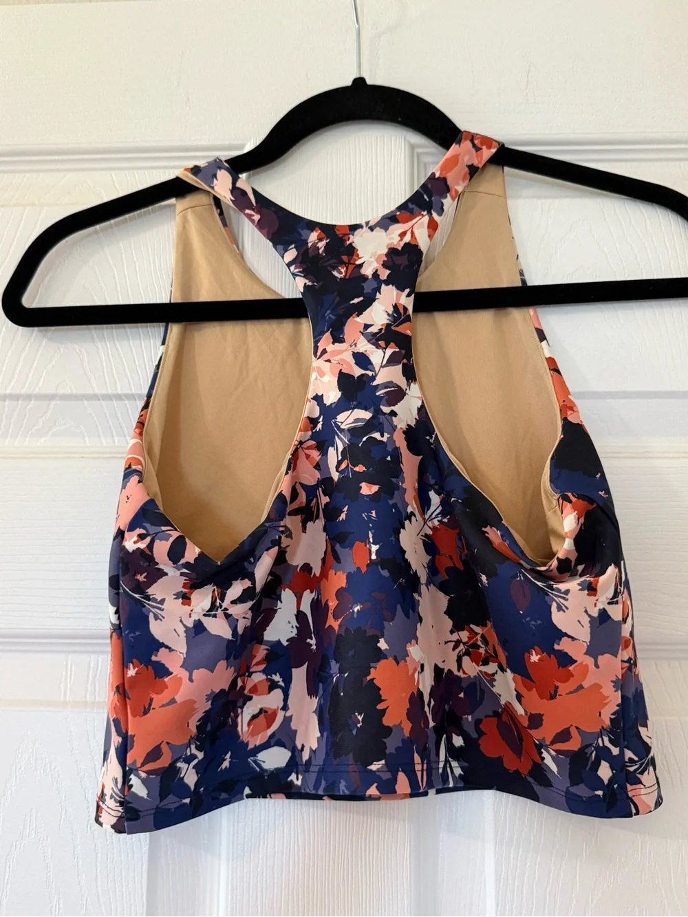 🩷 Girls Old Navy Go-Dry Active Navy Floral Cropped Tank Top-XXL